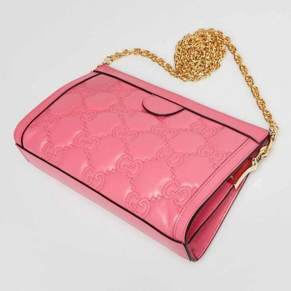 Gucci Pink GG Stitched Leather Matelassè Small Bag - Picture 4 of 11